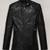 Men's black lambskin leather coat 2 zipper pocket & quilted shoulder  detail