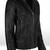 Men's black lambskin leather jacket straight zipper & café racer collar style