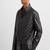 Men's black lambskin leather coat 2 envelope pocket & snap  button detail