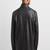 Men's black lambskin leather coat 2 envelope pocket & snap  button detail