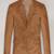 Men's beige   lambskin leather coat 2 flap pocket & button detail