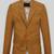 Men's beige   lambskin leather coat 2 flap pocket & button detail