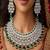 emerald green bridal jewellery set choker dangle earrings maang tikka