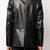 Men's black crocodile lambskin leather blazer single-breasted  & jetted chest pocket  detail