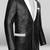 Men's black & white lambskin leather coat blazer 2 flap pocket & button detail