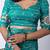 aqua blue zari woven stripes printed cotton silk,silk blend saree with unstitched blouse piece