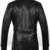 Men's shine  black lambskin leather coat 2 envelope zipper pocket &  button detail