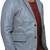 Men's blue lambskin leather coat blazer 2 envelope pocket &   button detail