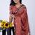 maroon zari woven stripes printed cotton silk,silk blend saree with unstitched blouse piece