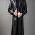 Men's black  lambskin leather long tranch coat & notched lapel collar & sleeve straps detail