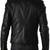 Men's black lambskin leather jacket multiple zipper & waist belt style