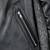 Men's black  lambskin leather jacket-straight zipper & café racer colar style