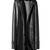 Men's black  lambskin leather long tranch coat & notched lapel collar & sleeve straps detail