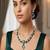 emerald green bridal jewellery set, silver crystal necklace earrings, tear drop wedding prom statement
