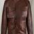Men's  brown lambskin leather coat 4 envelope pocket & snap button style