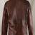 Men's  brown lambskin leather coat 4 envelope pocket & snap button style