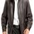 Men's brown lambskin leather blazer coat 2 flap pocket & zipper style