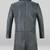 Men's charcoal grey lambskin leather coat- silver rivets studs button detailing