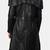 Men's black  lambskin leather coat- shoulder cape & waist belt style