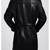 Men's black lambskin leather coat-2 envelope pocket button & lapel strap style