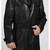 Men's black lambskin leather coat-2 envelope pocket button & lapel strap style