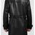 Men's black lambskin leather coat-2 envelope pocket button & lapel strap style
