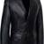 Men's black lambskin leather coat blazer -2 flap pocket button & button style