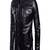 Men's black lambskin leather coat -2 envelope pocket button & zipper  style
