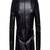 Men's black lambskin leather coat -2 envelope pocket button & zipper  style