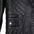 Men's black lambskin leather coat -2 pocket button  quilted blazer style