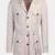 Men's off white  lambskin leather coat - 4 envelope pocket & button style