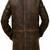 Men's brown rubbed off lambskin leather coat -2 pocket & button style