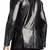Men's black genuine leather coat blazer-2 flap pocket & button style