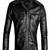 Men's black genuine leather jacket blazer-2 flap pocket & button style