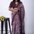 Mirchi fashion women's purple floral printed viscose cotton saree with unstitched blouse piece