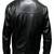 Men's black genuine leather jacket blazer-2 flap pocket & button style