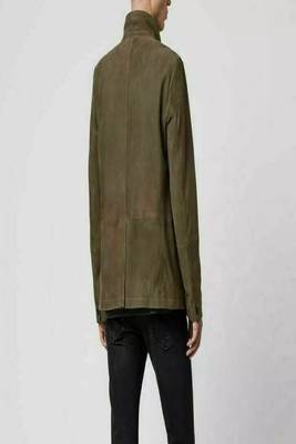 Men's green suede  genuine leather -2 flap pocket & button style 2