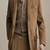 Men's tan suede genuine lambskin leather -2 flap pocket & lapel collar style