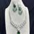emerald green bridal necklace set, cubic zirconia chandelier earrings, bollywood choker