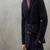 Men's black suede genuine lambskin leather coat -2 flap pocket & button style