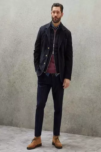 Men's black suede genuine lambskin leather coat -2 flap pocket & button style