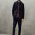 Men's black suede genuine lambskin leather coat -2 flap pocket & button style