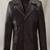 Men's brown genuine lambskin leather coat -2 flap pocket & button style