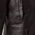 Men's brown genuine lambskin leather coat -2 flap pocket & button style