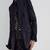 Men's navy blue  genuine lambskin leather coat blazer -2 flap pocket & button style