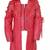 Men's red genuine lambskin leather tranch coat - lace-up cords & button style