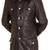 Men's brown genuine lambskin leather tranch coat - 4 envelope pocket & button style