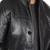 Men's black genuine lambskin leather blazer coat - 2 pocket & button style