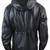 Men's black genuine lambskin leather blazer coat - 2  front patch pocket & button style