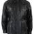 Men's black genuine lambskin leather blazer coat - 2  front patch pocket & button style